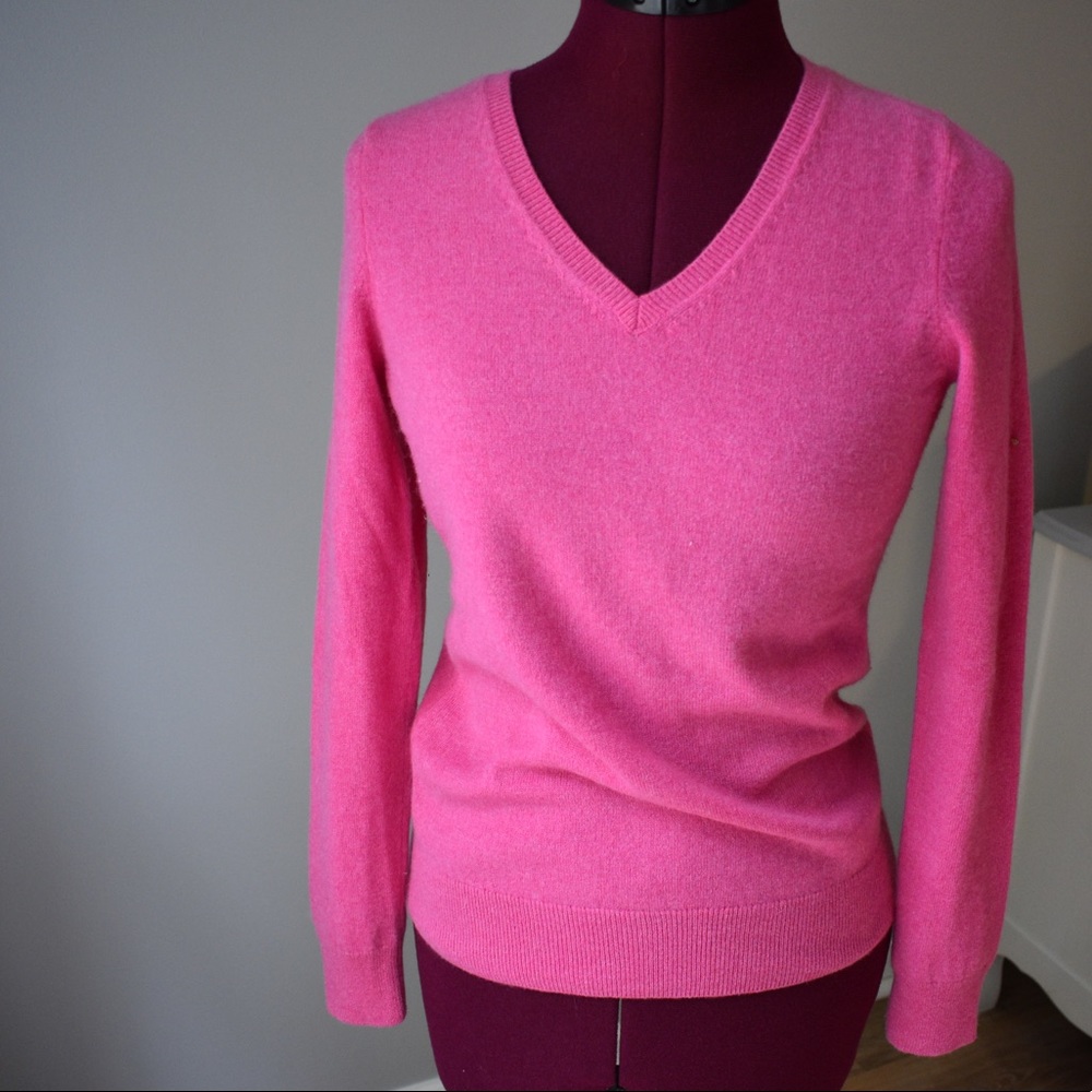 Talbots Pure Cashmere Long Sleeve Sweater Pink XS